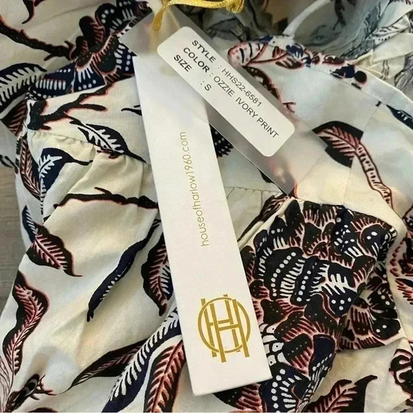 House Of Harlow 1960 Ozzie Ivory Print Mini Dress With Pockets Size Small - Picture 8 of 13